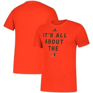 Mens Large University of Miami Adidas Tee its all about the U